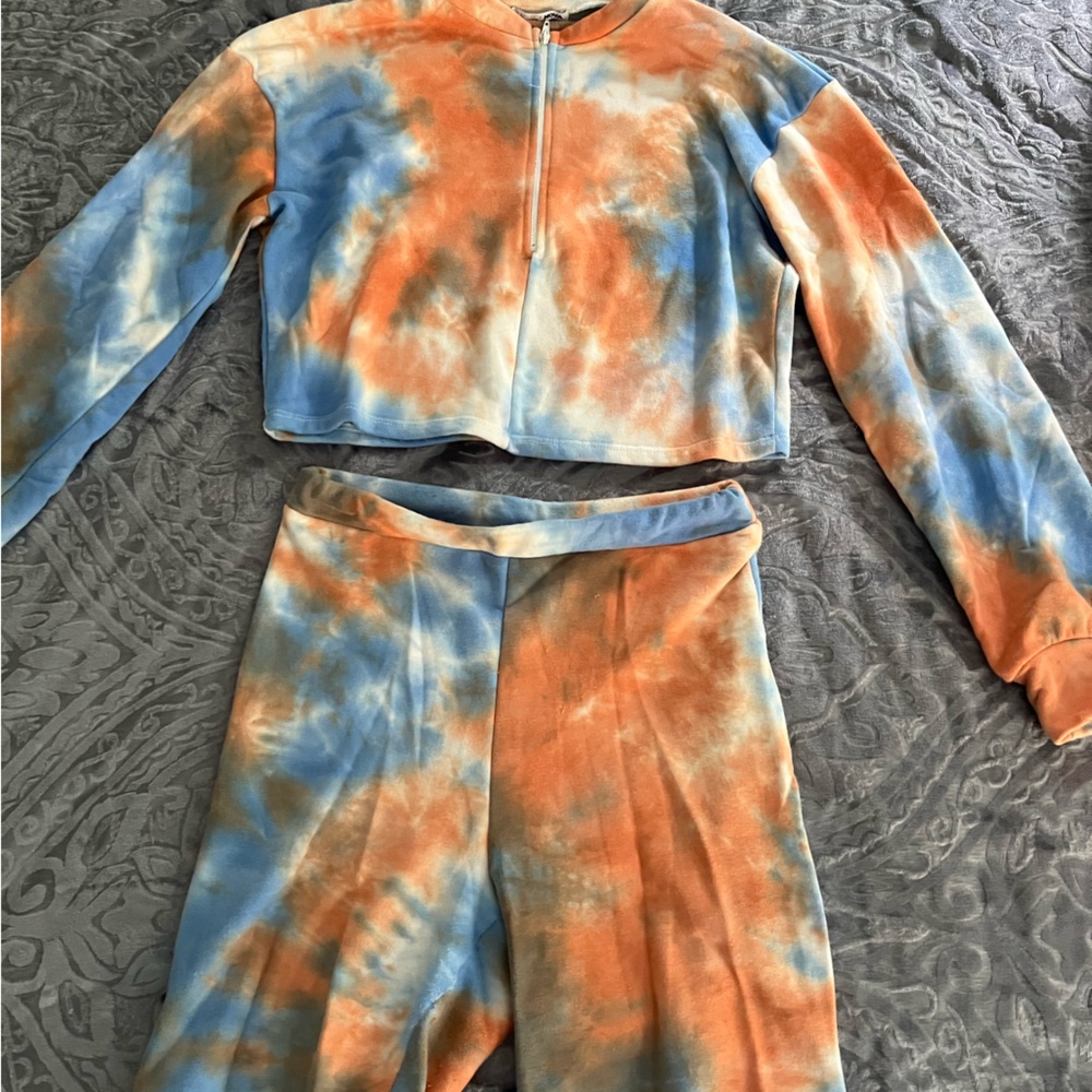 Tie dye bike short set
